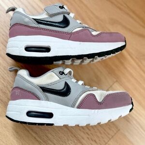 Nike Kids' Air Max One Sneakers in Pink, Gray, and Black size 10.5